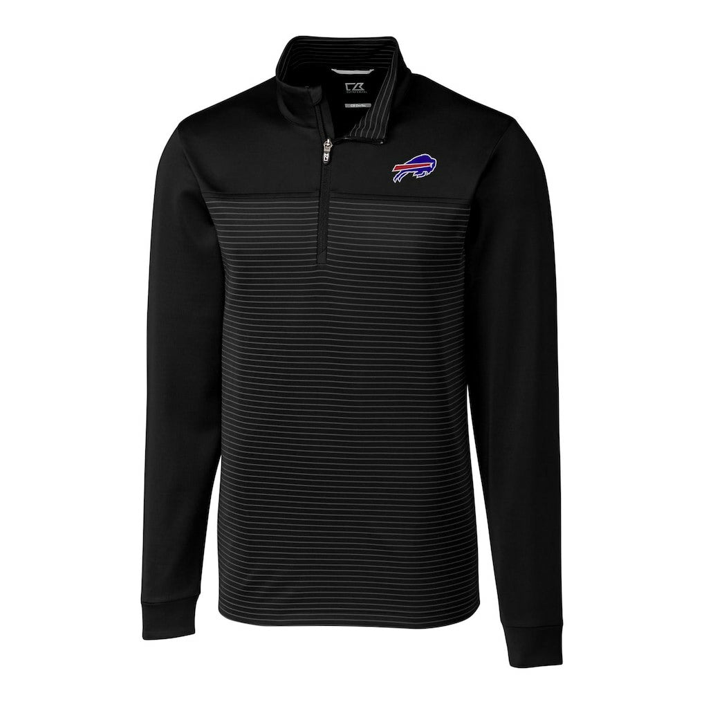 Cutter & Buck Big & Tall Traverse Stripe Quarter-Zip Pullover Jacket - Buffalo Bills Pullover