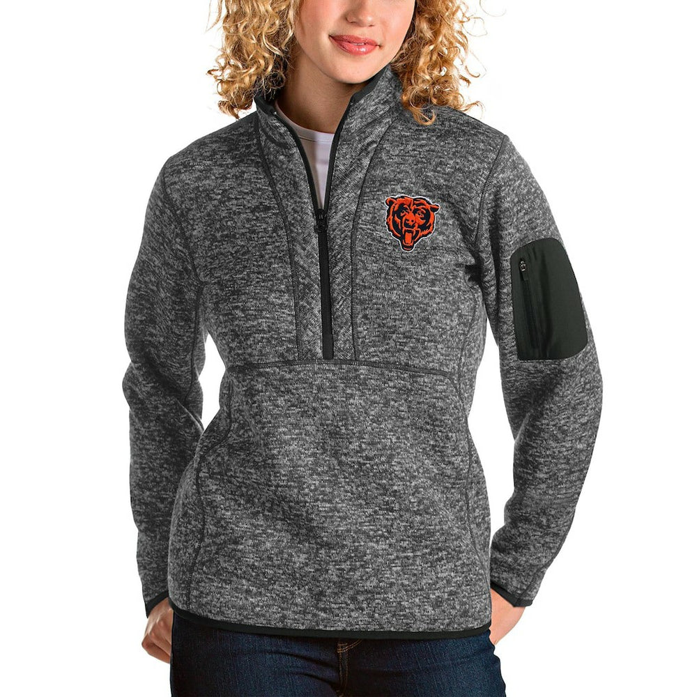 Antigua Women's Bear Head Fortune Half-Zip Pullover Jacket - Chicago Bears Pullover