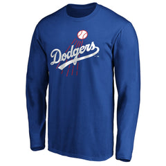 Royal Los Angeles Dodgers Cooperstown Collection Huntington Logo Long Sleeve T-Shirt
