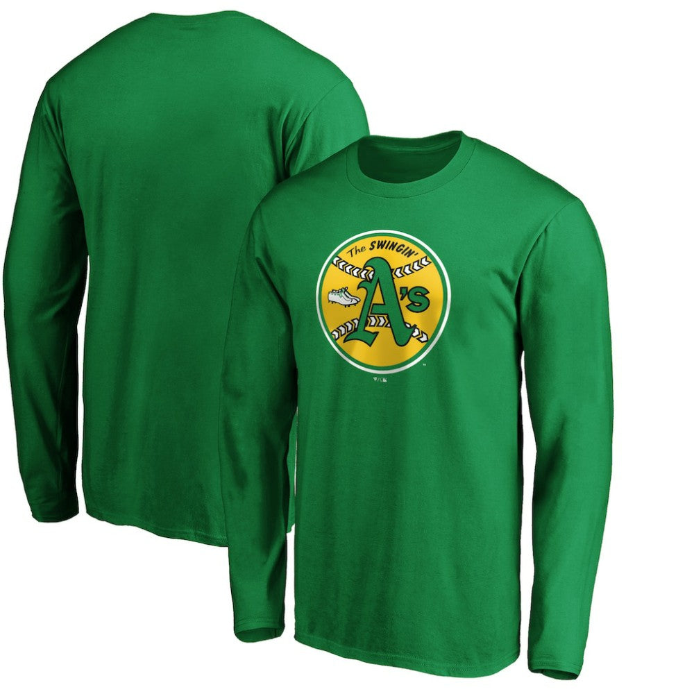 Kelly Green Athletics Cooperstown Collection Huntington Logo Long Sleeve T-Shirt