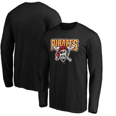 Black Pittsburgh Pirates Cooperstown Collection Huntington Logo Long Sleeve T-Shirt