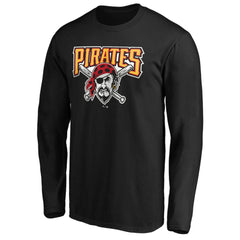 Black Pittsburgh Pirates Cooperstown Collection Huntington Logo Long Sleeve T-Shirt