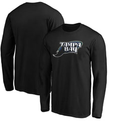 Black Tampa Bay Rays Cooperstown Collection Huntington Logo Long Sleeve T-Shirt