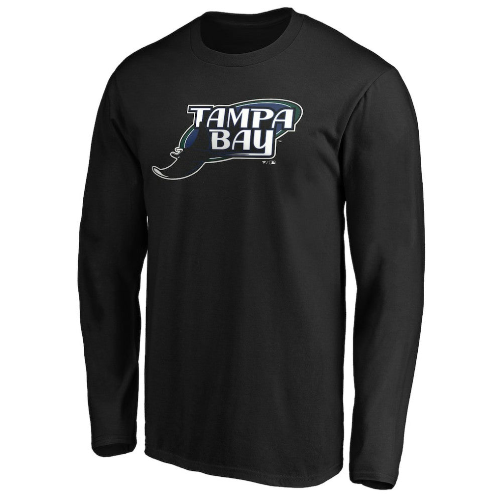 Black Tampa Bay Rays Cooperstown Collection Huntington Logo Long Sleeve T-Shirt