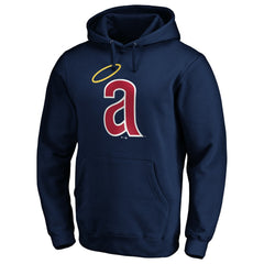 Navy California Angels Cooperstown Collection Huntington Logo Fitted Pullover Hoodie