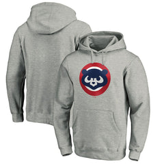 Heather Gray Chicago Cubs Cooperstown Collection Huntington Logo Fitted Pullover Hoodie