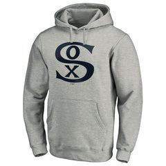 Heather Gray Chicago White Sox Cooperstown Collection Huntington Logo Fitted Pullover Hoodie