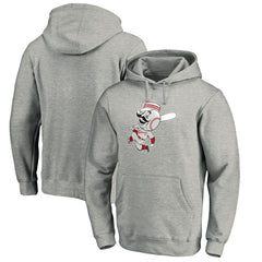 Heather Gray Cincinnati Reds Cooperstown Collection Huntington Logo Fitted Pullover Hoodie