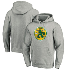 Heather Gray Athletics Cooperstown Collection Huntington Logo Fitted Pullover Hoodie