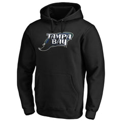 Black Tampa Bay Rays Cooperstown Collection Huntington Logo Fitted Pullover Hoodie