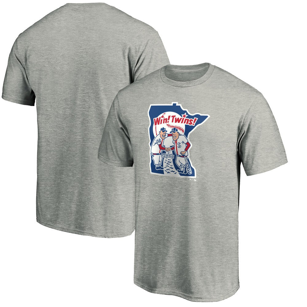 Heathered Gray Minnesota Twins Cooperstown Collection Huntington Logo T-Shirt