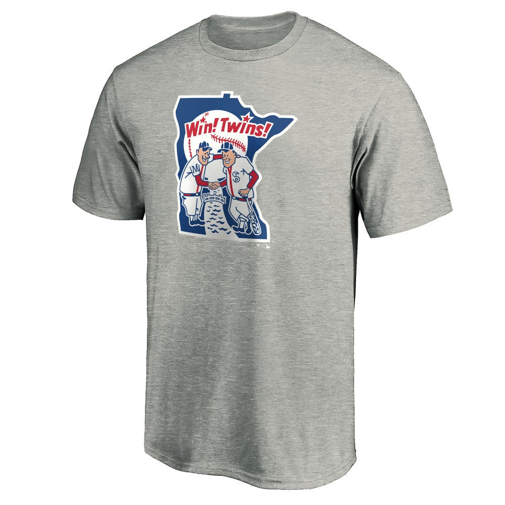 Heathered Gray Minnesota Twins Cooperstown Collection Huntington Logo T-Shirt