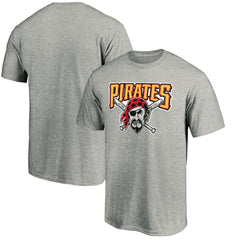 Heathered Gray Pittsburgh Pirates Cooperstown Collection Huntington Logo T-Shirt