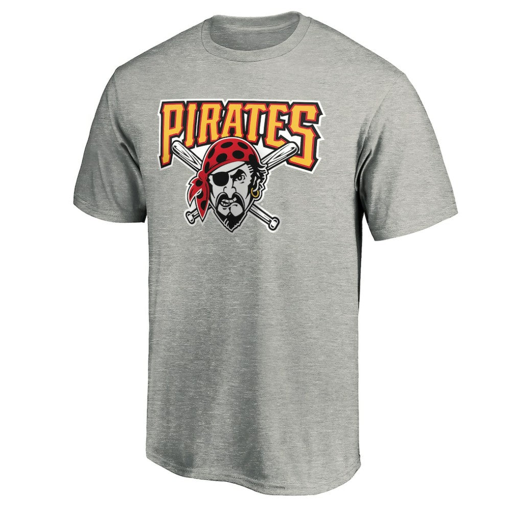 Heathered Gray Pittsburgh Pirates Cooperstown Collection Huntington Logo T-Shirt