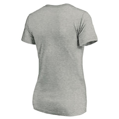 Heathered Gray Philadelphia Phillies Women's Cooperstown Collection Huntington Logo V-Neck T-Shirt