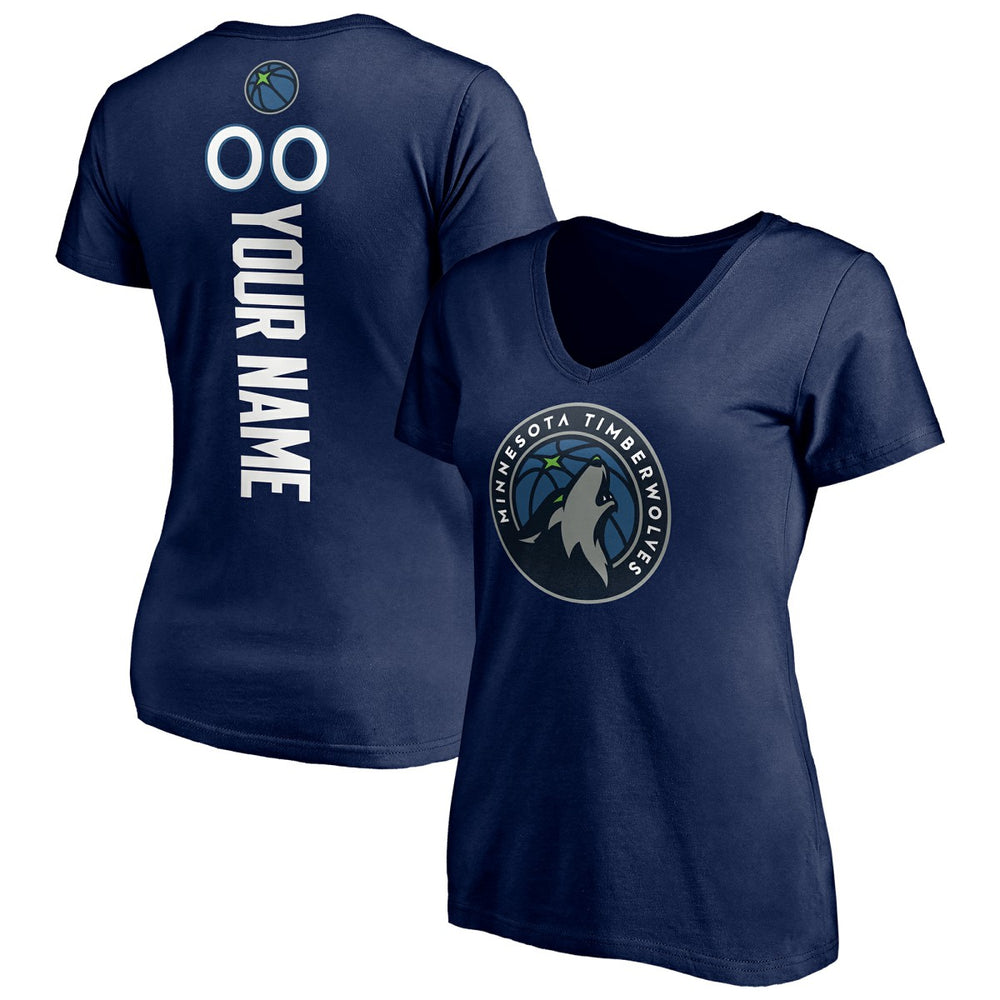 Minnesota Timberwolves Women's Playmaker Personalized Name & Number V-Neck T-Shirt
