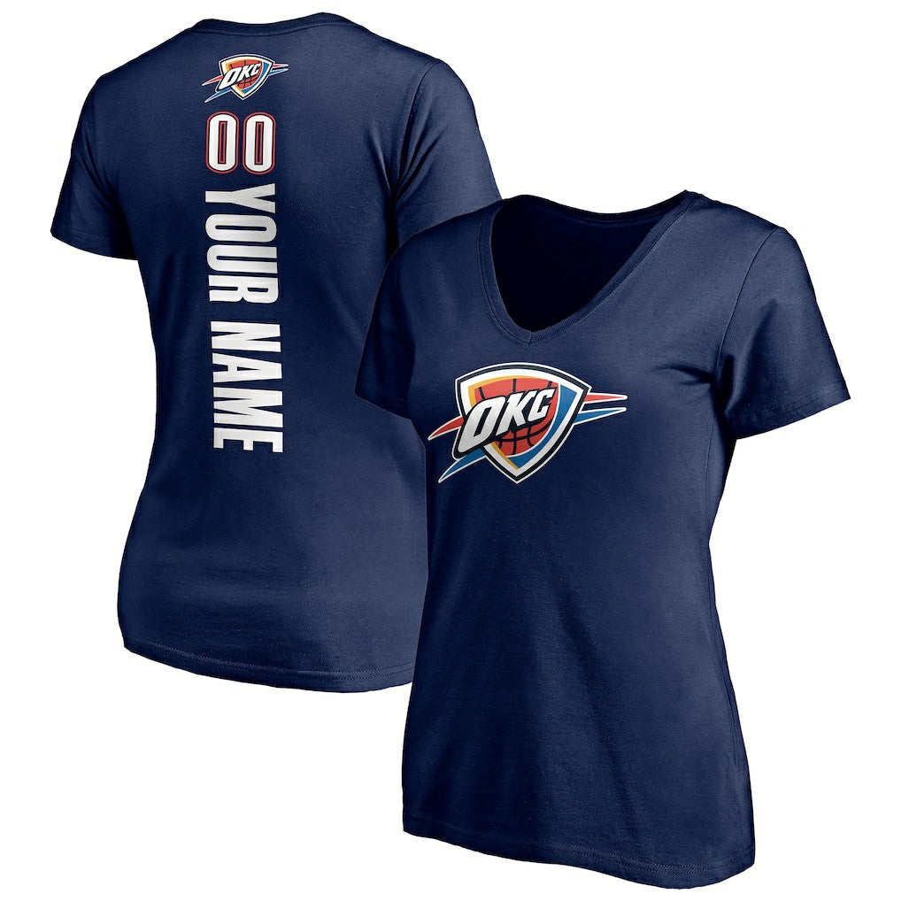 Oklahoma City Thunder Women's Playmaker Personalized Name & Number V-Neck T-Shirt