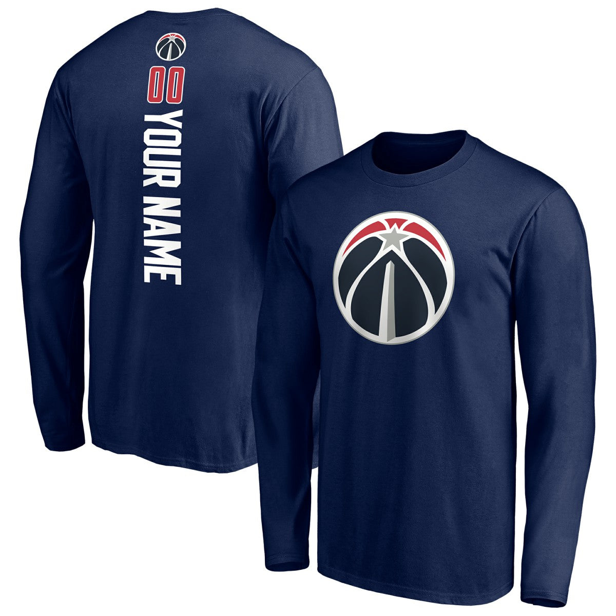 Washington Wizards Playmaker Personalized Name & Number Long Sleeve T-Shirt