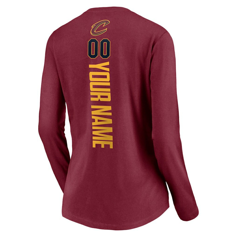 Cleveland Cavaliers Women's Playmaker Personalized Name & Number Long Sleeve V-Neck T-Shirt sale
