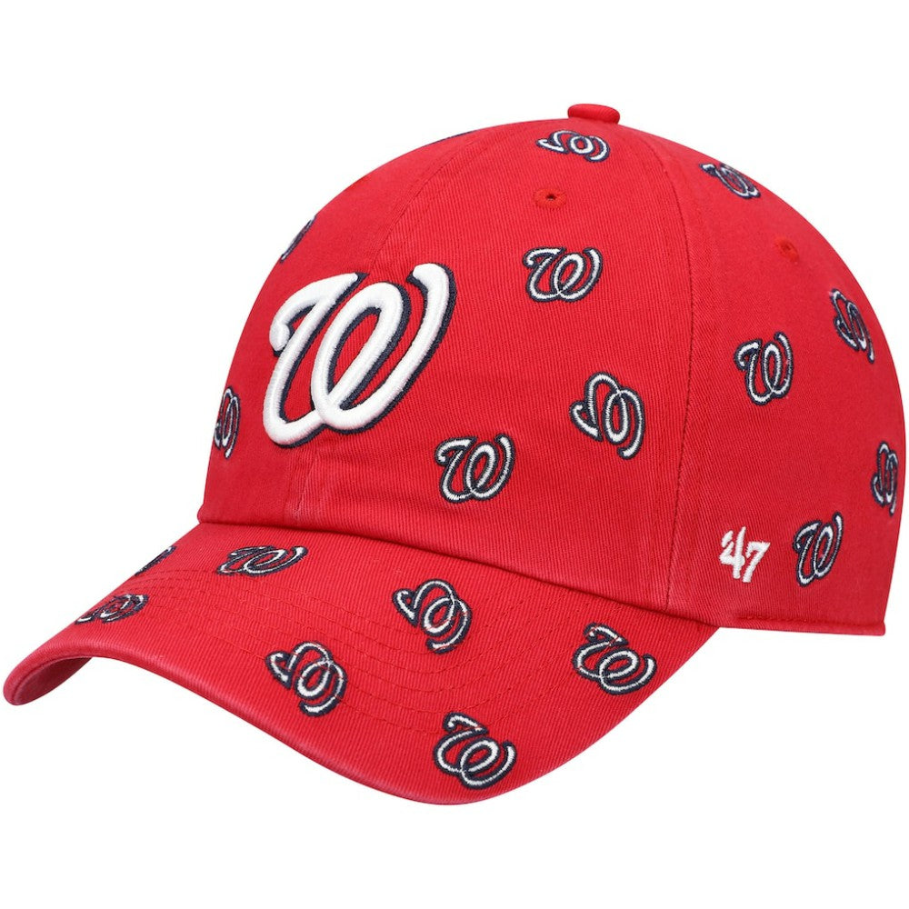 Red Washington Nationals '47 Women's Confetti Clean Up Adjustable Hat