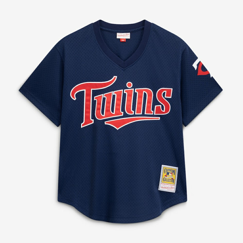 Navy David Ortiz Minnesota Twins Mitchell & Ness 2002 Cooperstown Collection Mesh Batting Practice Jersey