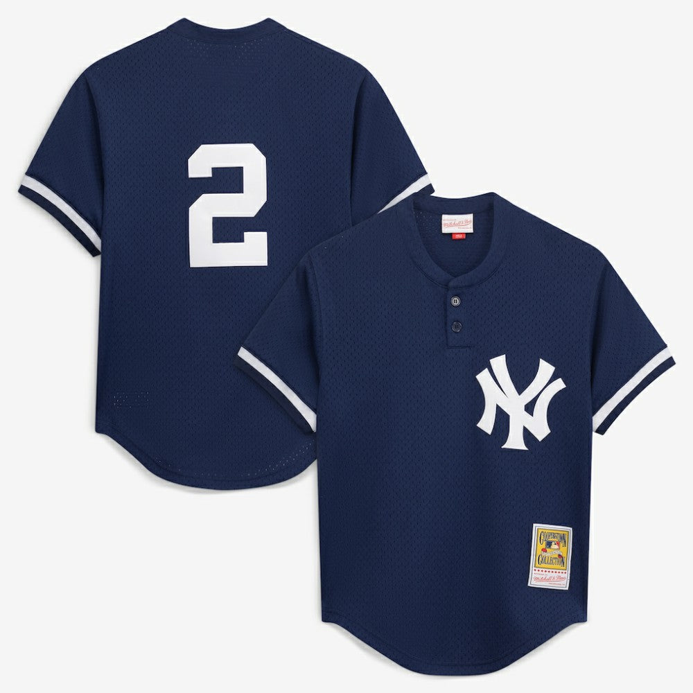 Navy Derek Jeter New York Yankees Mitchell & Ness Authentic Batting Practice Jersey