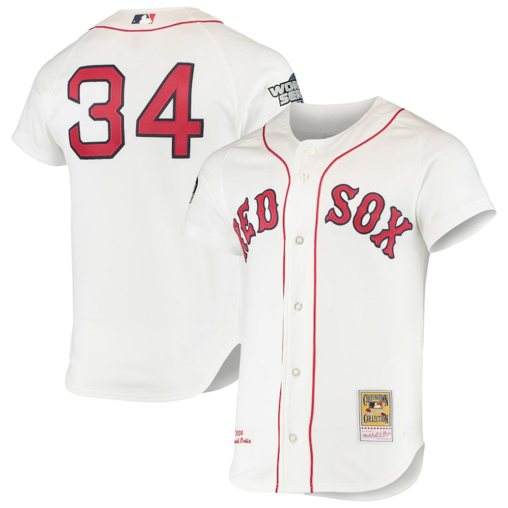 White David Ortiz Boston Red Sox Mitchell & Ness 2004 Cooperstown Collection Home Authentic Jersey