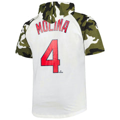 White/Camo Yadier Molina St. Louis Cardinals Player Big & Tall Raglan Hoodie T-Shirt