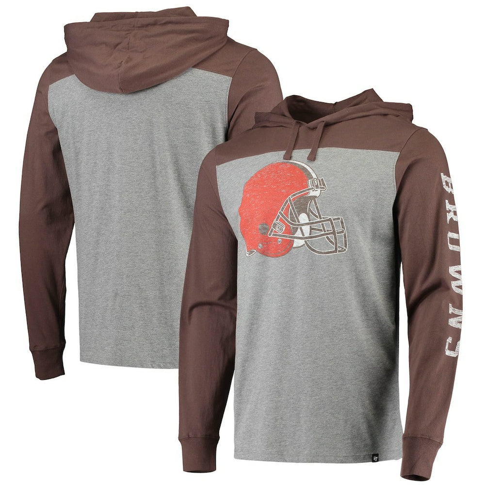 '47 Franklin Wooster Long Sleeve Hoodie T-Shirt - Cleveland Browns Hoodies