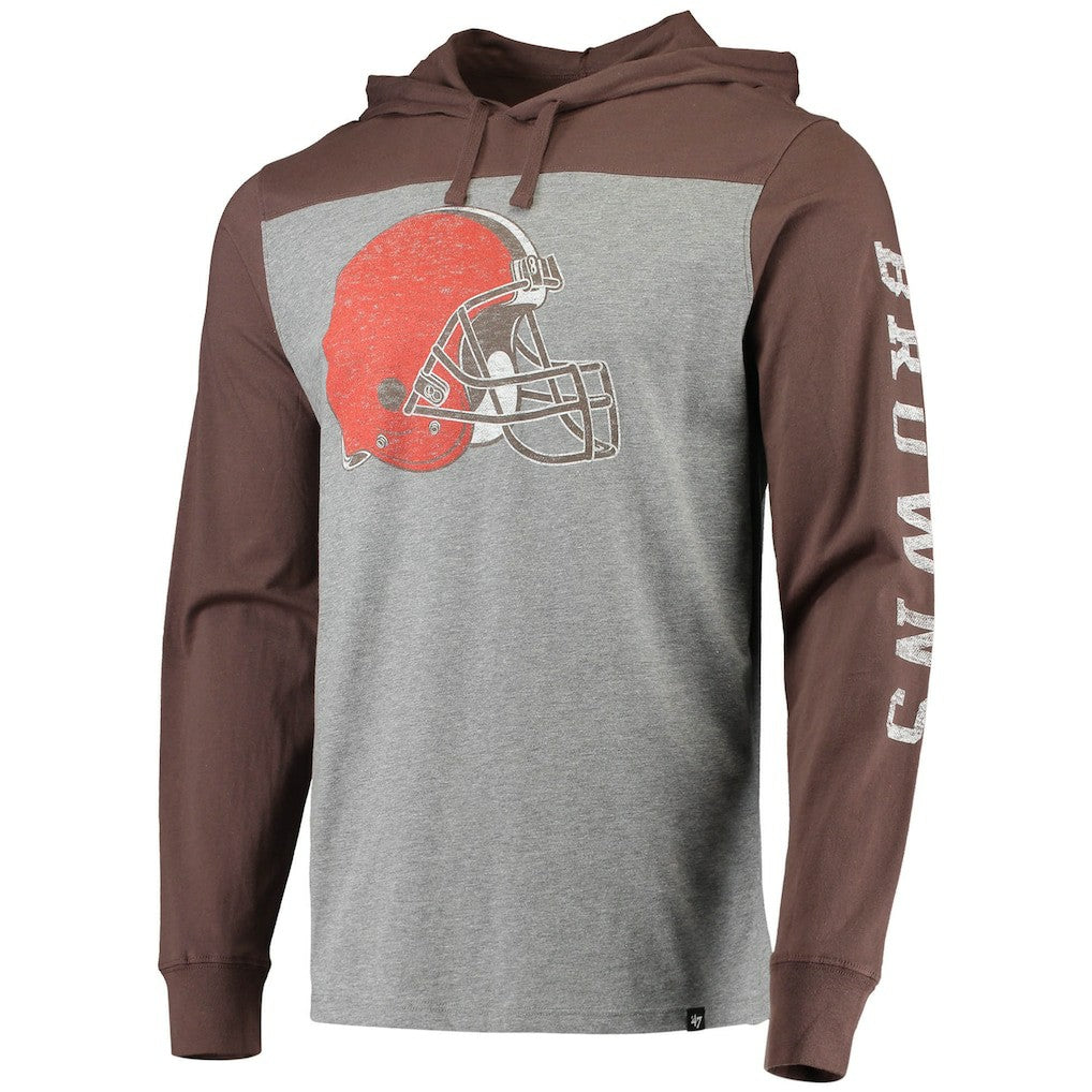 '47 Franklin Wooster Long Sleeve Hoodie T-Shirt - Cleveland Browns Hoodies