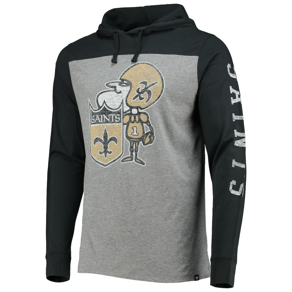 '47 Franklin Wooster Throwback Long Sleeve Hoodie T-Shirt - New Orleans Saints Hoodies