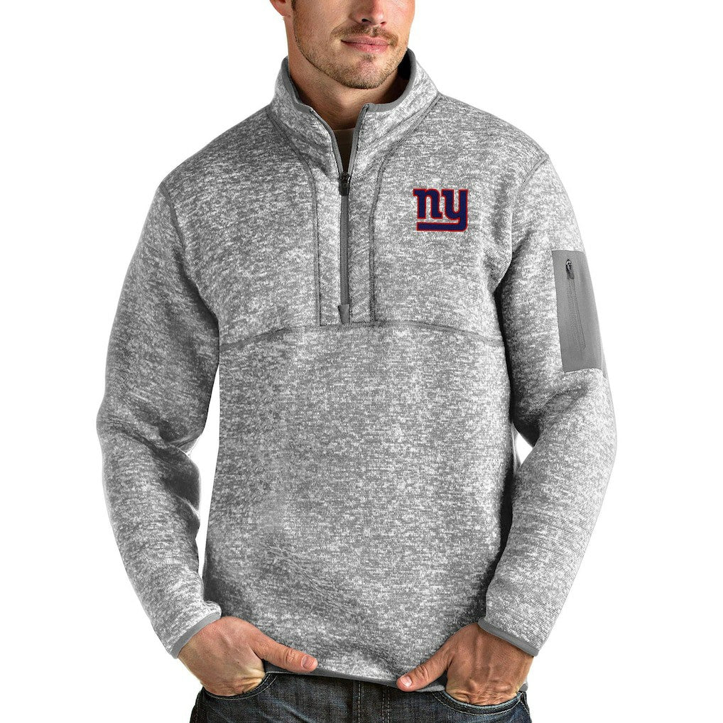 Antigua Team Logo Fortune Quarter-Zip Pullover Jacket - New York Giants Pullover
