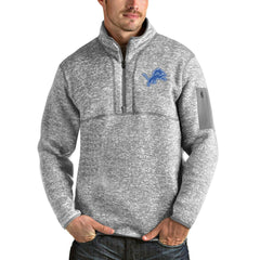 Antigua Team Logo Fortune Quarter-Zip Pullover Jacket - Detroit Lions Pullover