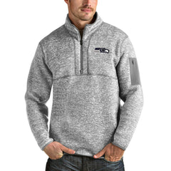 Antigua Team Logo Fortune Quarter-Zip Pullover Jacket - Seattle Seahawks Pullover