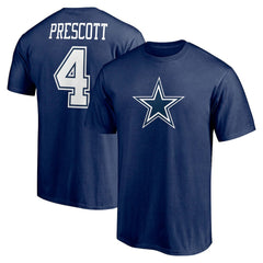 Dak Prescott  Player Icon Name & Number T-Shirt - Dallas Cowboys T-shirts