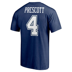 Dak Prescott  Player Icon Name & Number T-Shirt - Dallas Cowboys T-shirts