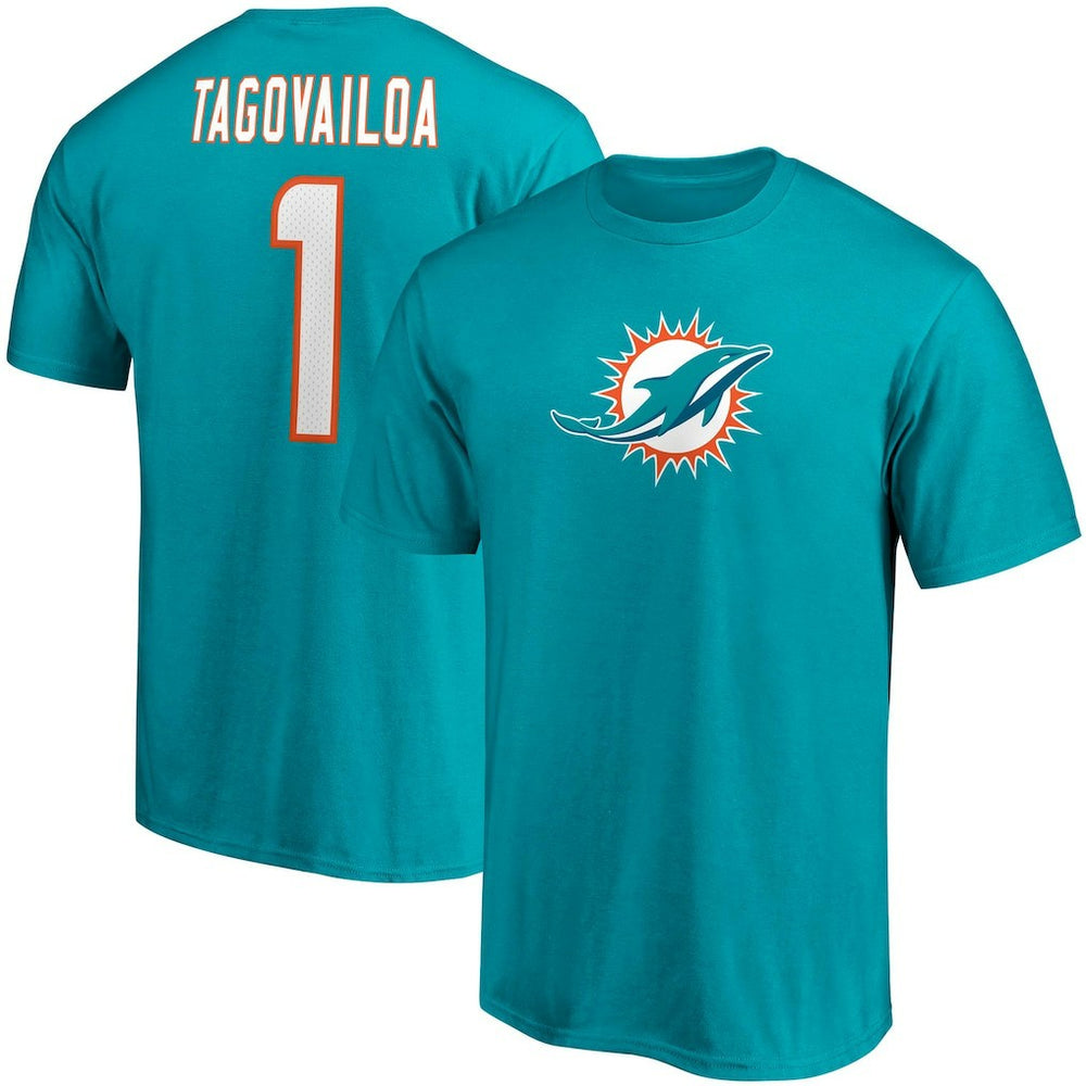 Tua Tagovailoa  Player Icon Name & Number T-Shirt - Miami Dolphins T-shirts