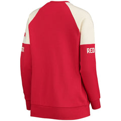 Red/Navy Boston Red Sox Starter Women's Baseline Raglan Pullover Sweatshirt
