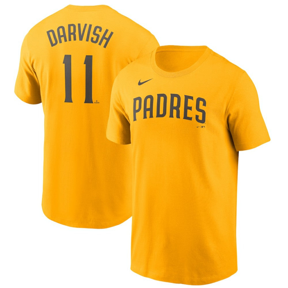 Gold Yu Darvish San Diego Padres Nike Name & Number T-Shirt