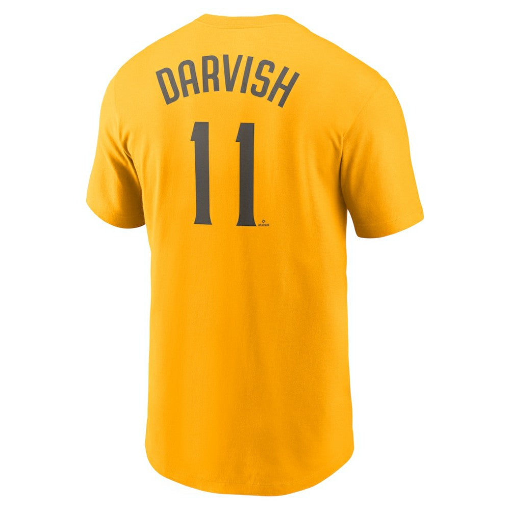 Gold Yu Darvish San Diego Padres Nike Name & Number T-Shirt