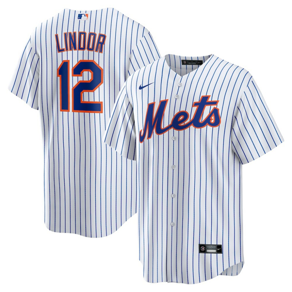 White Francisco Lindor New York Mets Nike Home Replica Player Jersey