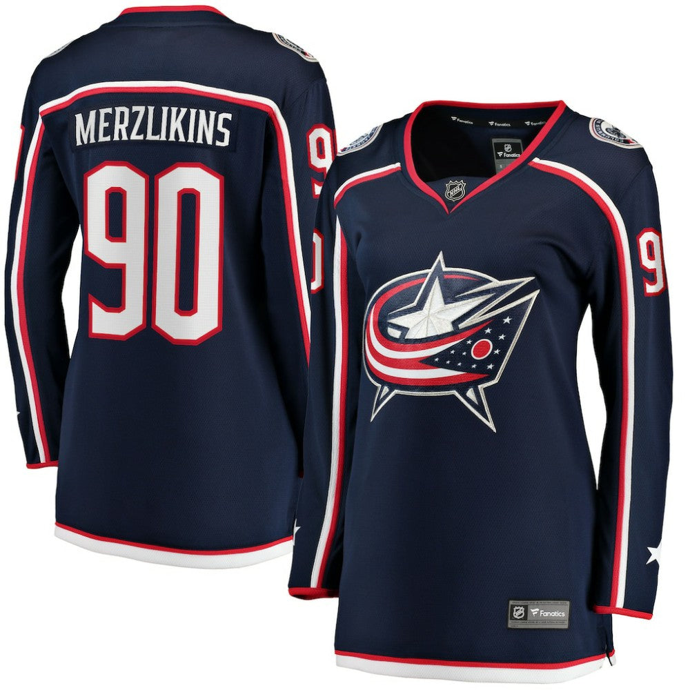 NHL Elvis Merzlikins Columbus Blue Jackets Fanatics Women's Home Breakaway Jersey