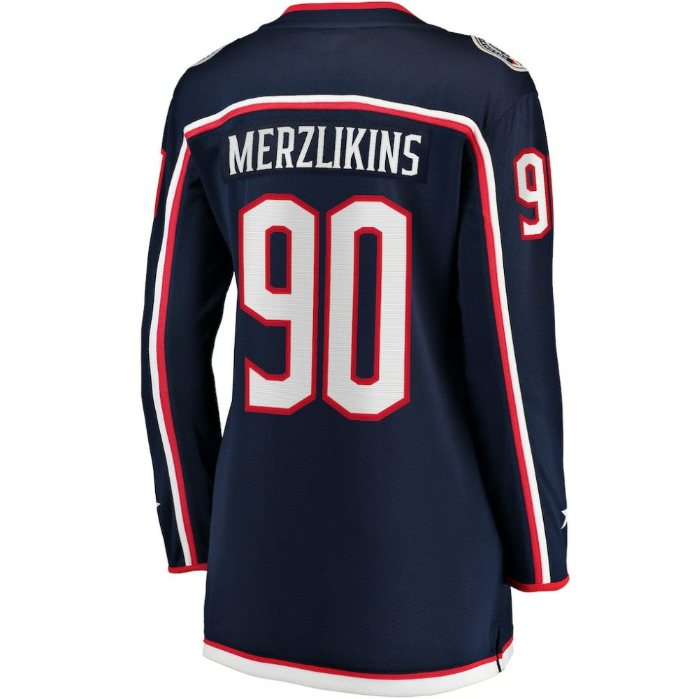 NHL Elvis Merzlikins Columbus Blue Jackets Fanatics Women's Home Breakaway Jersey