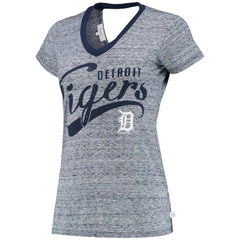 Navy Detroit Tigers Touch Women's Hail Mary V-Neck Back Wrap T-Shirt