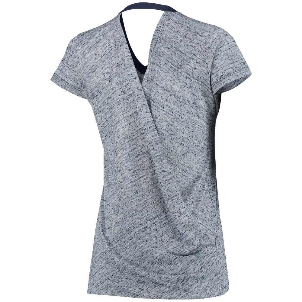 Navy Milwaukee Brewers Touch Women's Hail Mary V-Neck Back Wrap T-Shirt