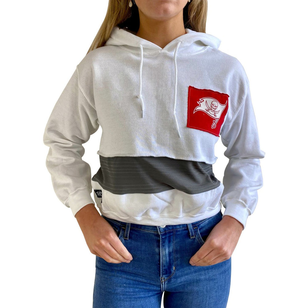 Refried Apparel Women's Sustainable Crop Dolman Pullover Hoodie - Tampa Bay Buccaneers Hoodies