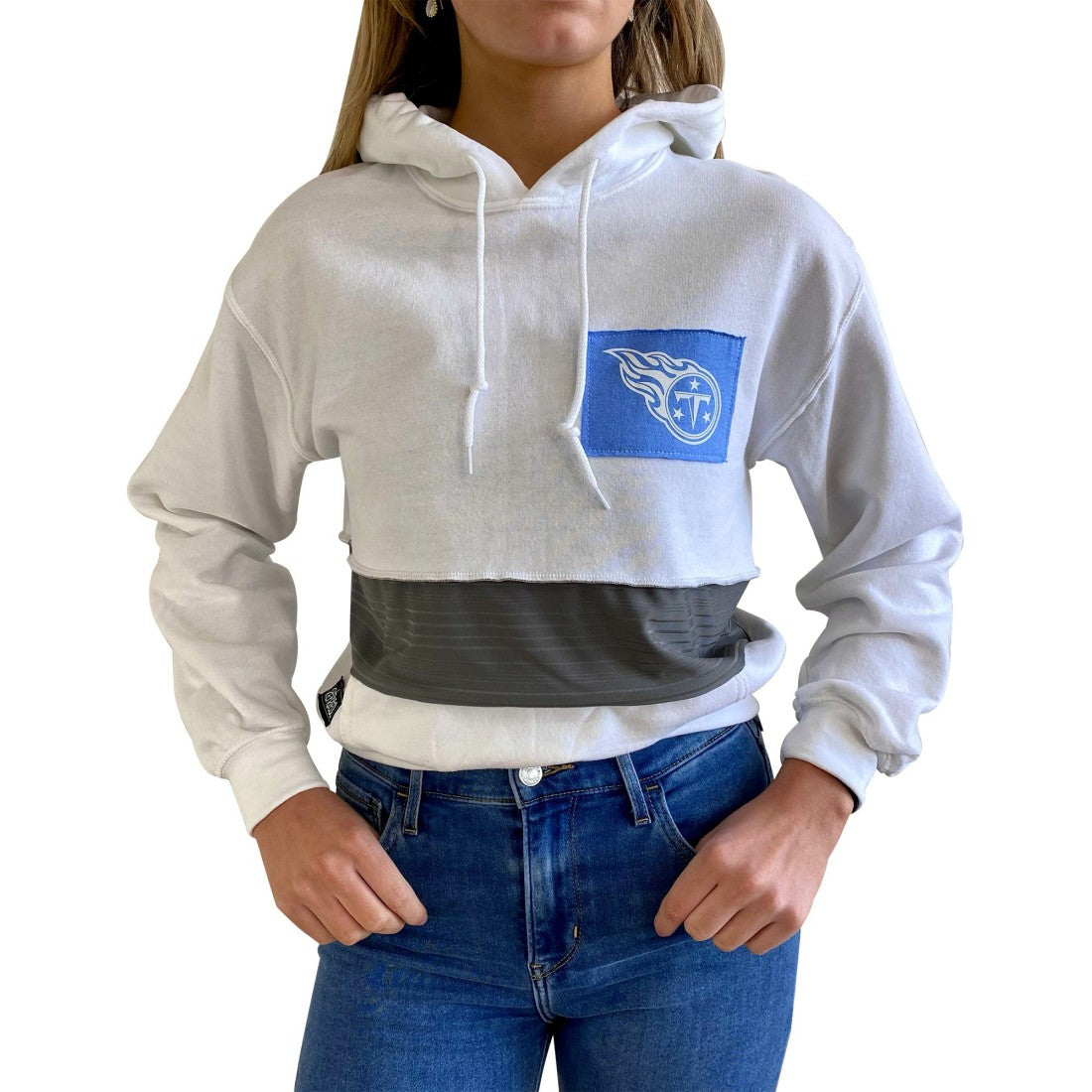 Refried Apparel Women's Sustainable Crop Dolman Pullover Hoodie - Tennessee Titans Hoodies