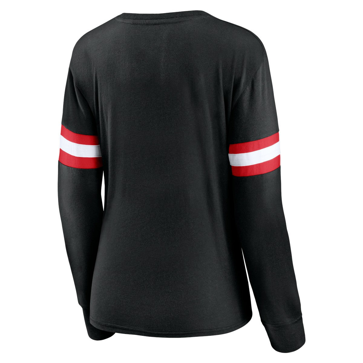 Fanatics Toronto Raptors Women's Block Party Chest Logo Striped Long Sleeve T-Shirt