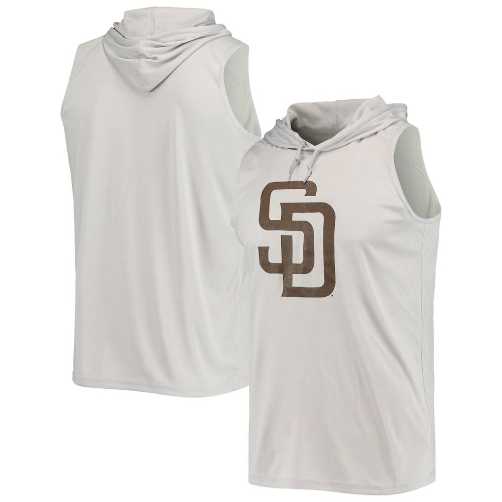 Gray San Diego Padres Stitches Sleeveless Pullover Hoodie