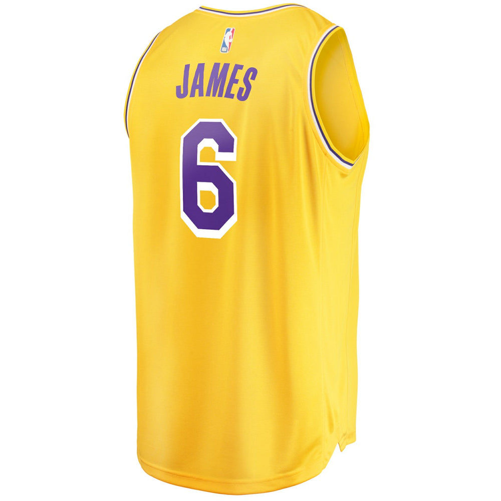 Fanatics LeBron James Los Angeles Lakers #6 Fast Break Replica Player Jersey Gold
